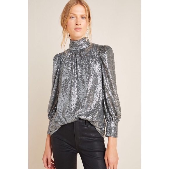 Anthropologie Tops - Anthropologie Luna Sequin Blouse Top NWT